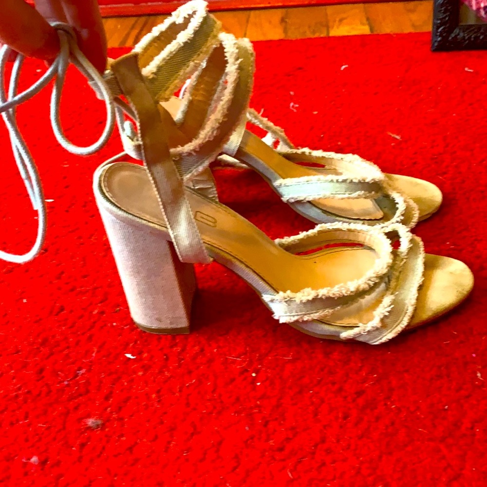 Forever 21 Jean lace up heels